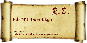 Réfi Dorottya névjegykártya
