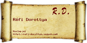 Réfi Dorottya névjegykártya